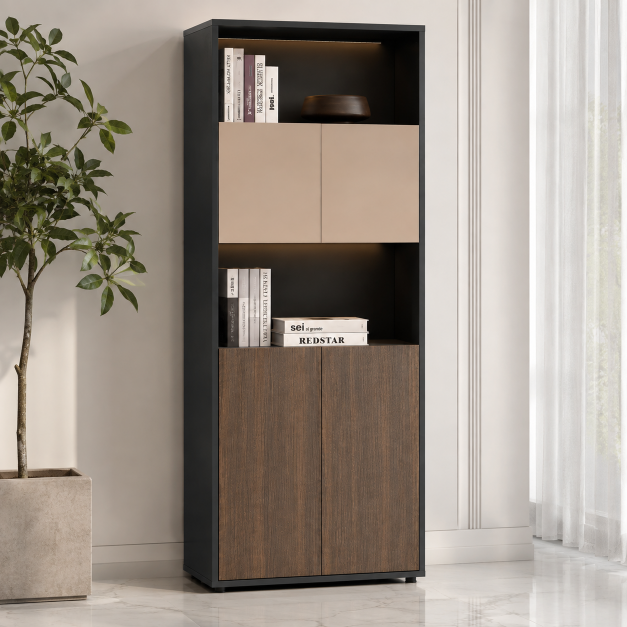 Modern MDF Office Cabinet – 80 × 200 cm
