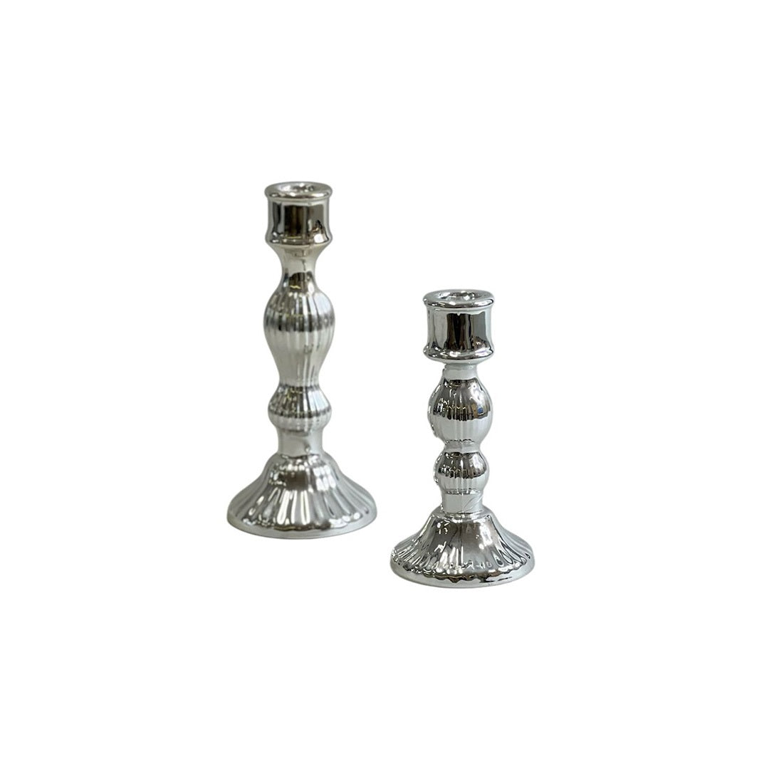Elegant Silver Stainless Steel Candle Holder