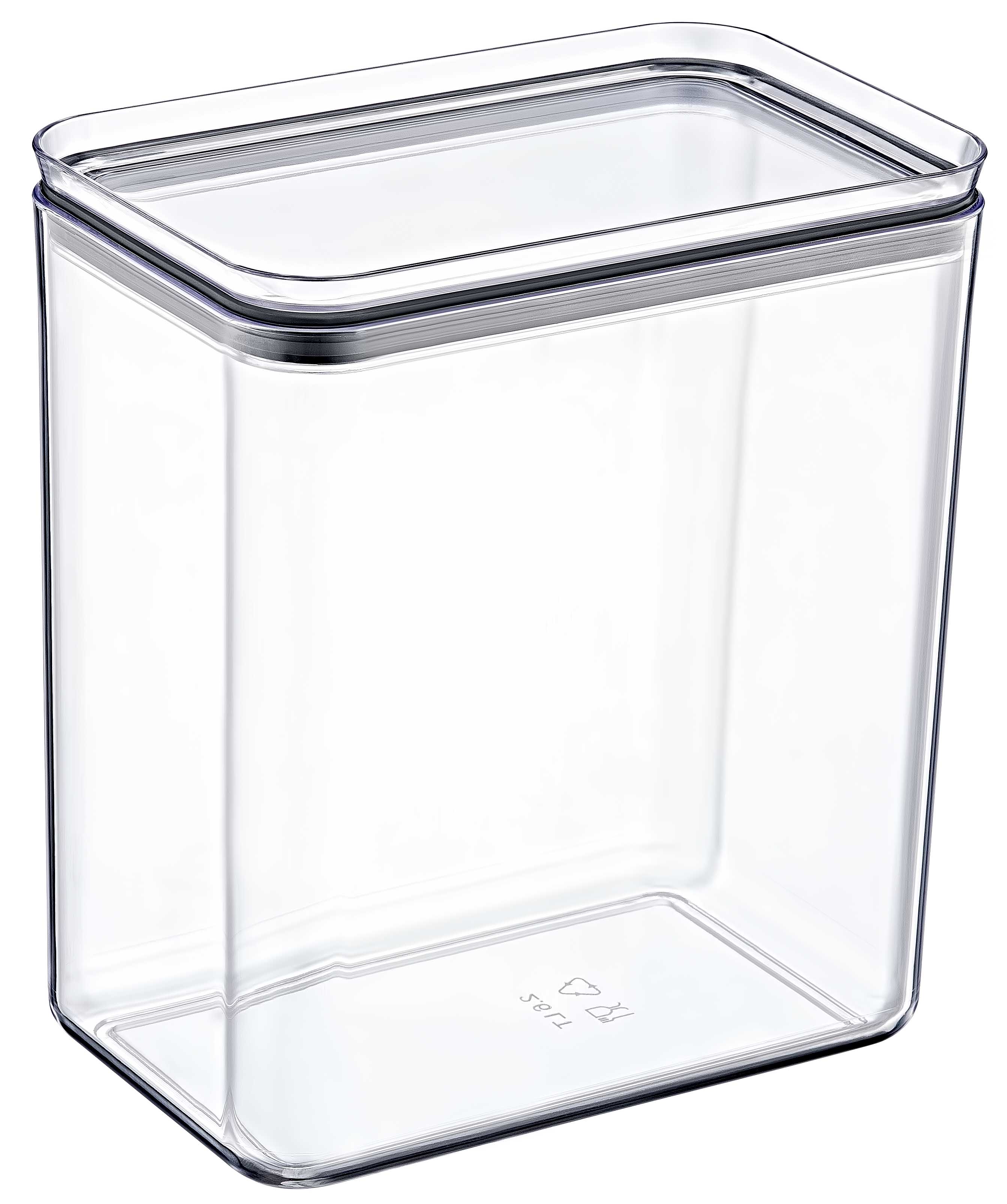 Crystal Rectangular Storage Container 2.6L Airtight Polystyrene Food Box