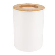 Round Bin with Bamboo Cover, Modern Bathroom Waste Bin, 5L