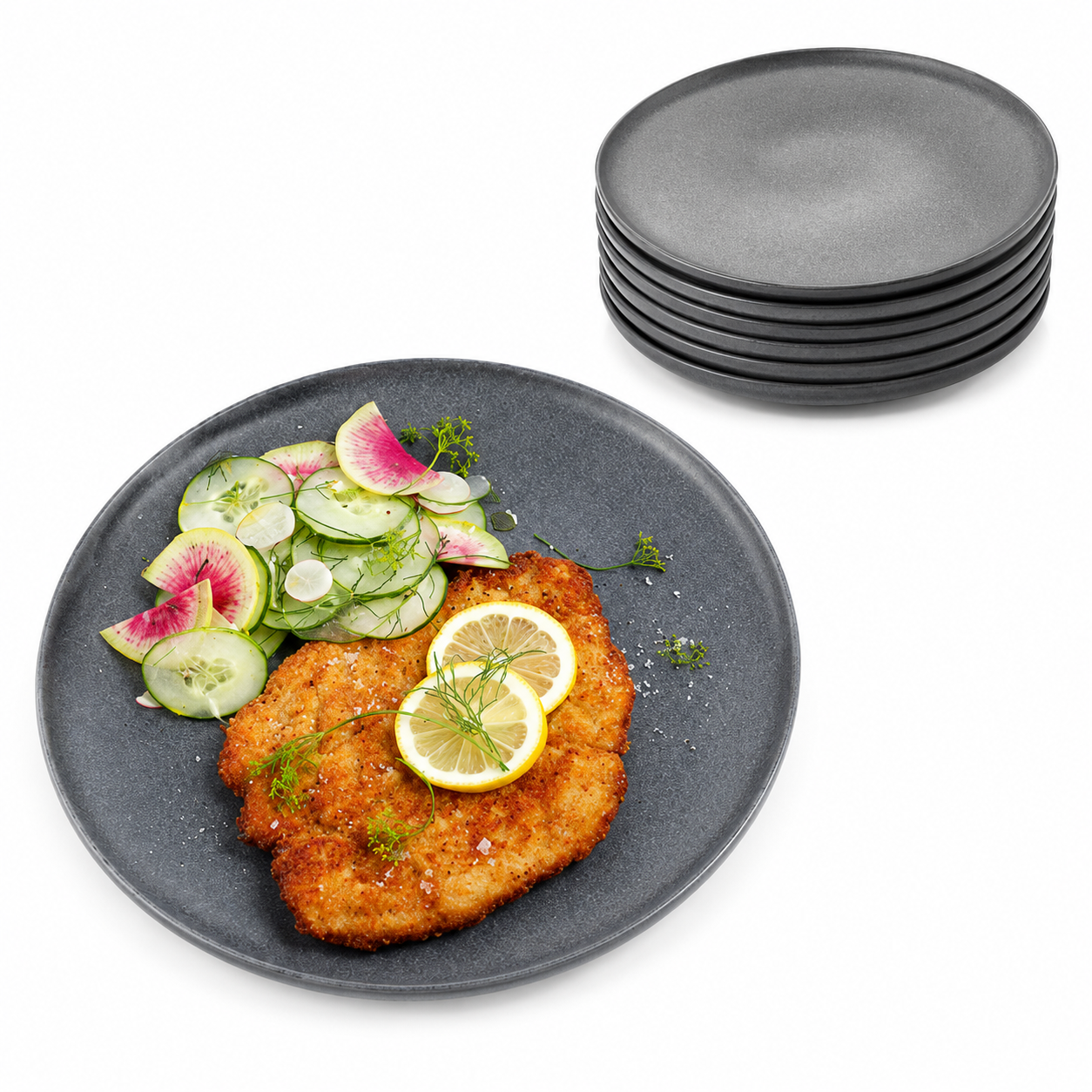 Matt Dark Gray Dinner Plate 27 cm