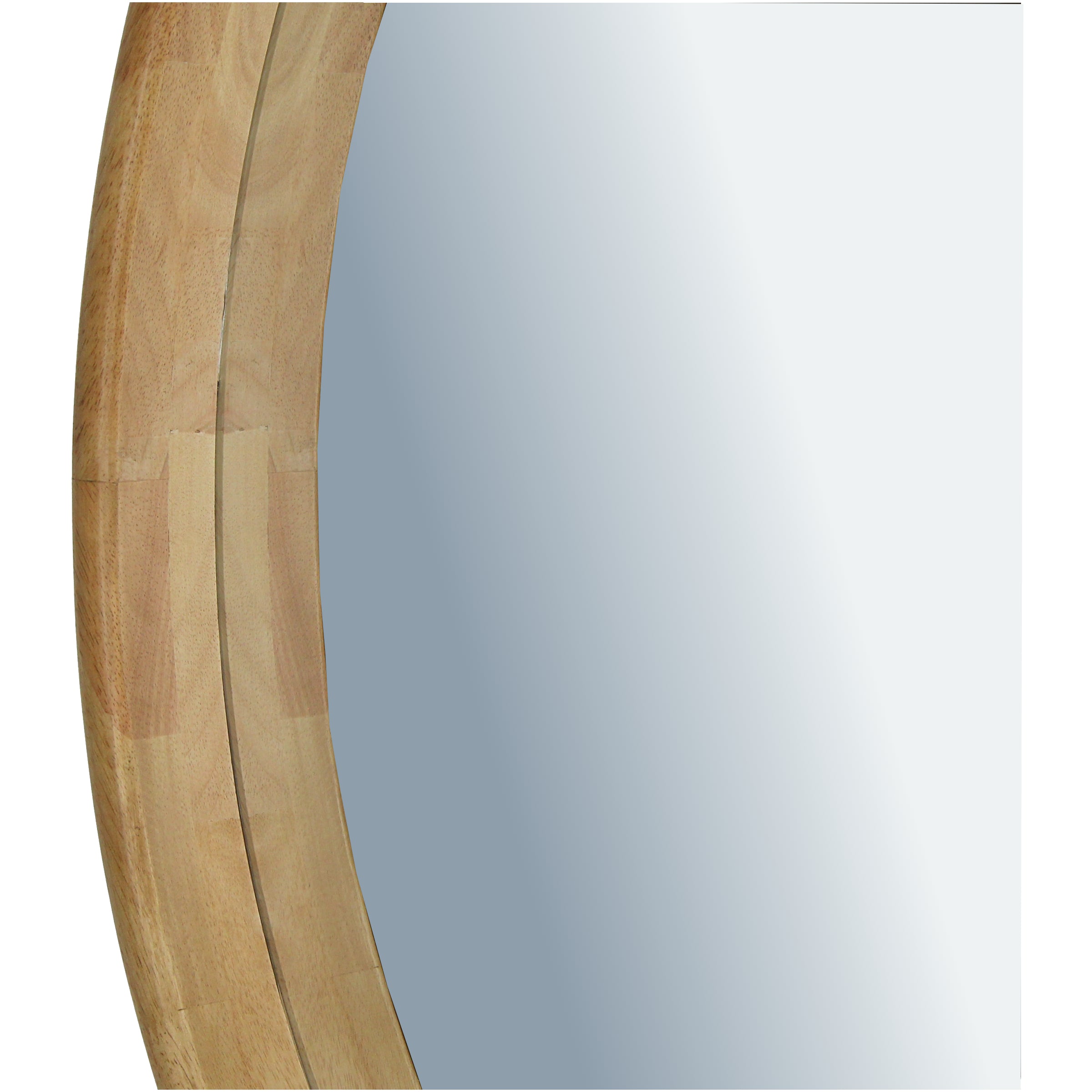 Natural Rubberwood Wall Mirror - 50x6x70cm