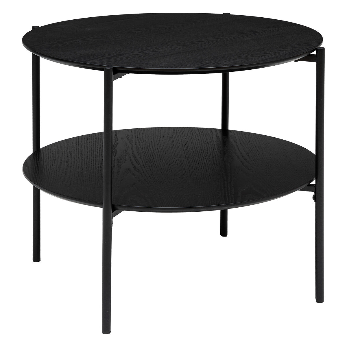 Round Coffee Table "Kemi" with Black Iron Legs