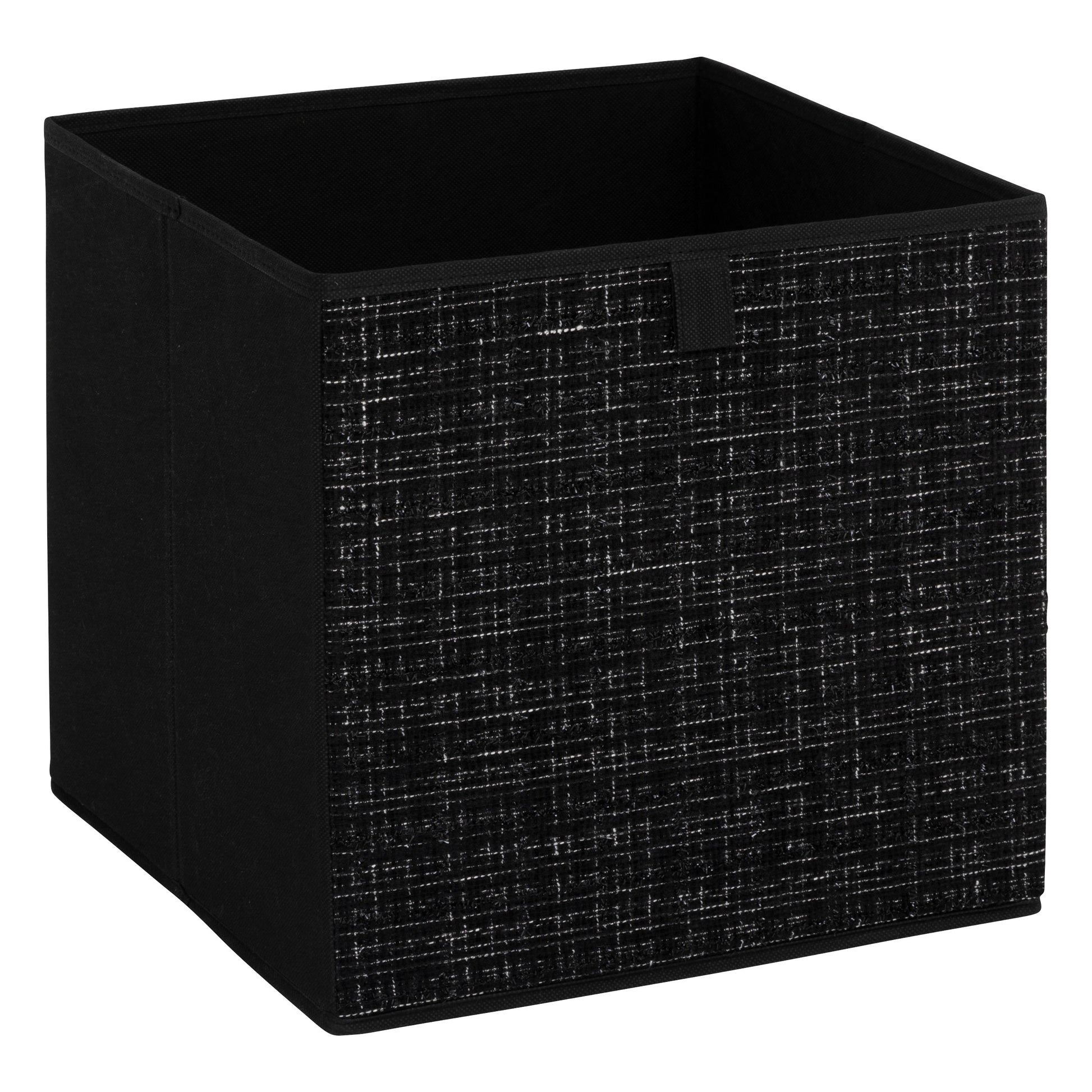 Storage Box Tweed – 31 cm Cube Folding Storage Bin (Beige, Black)