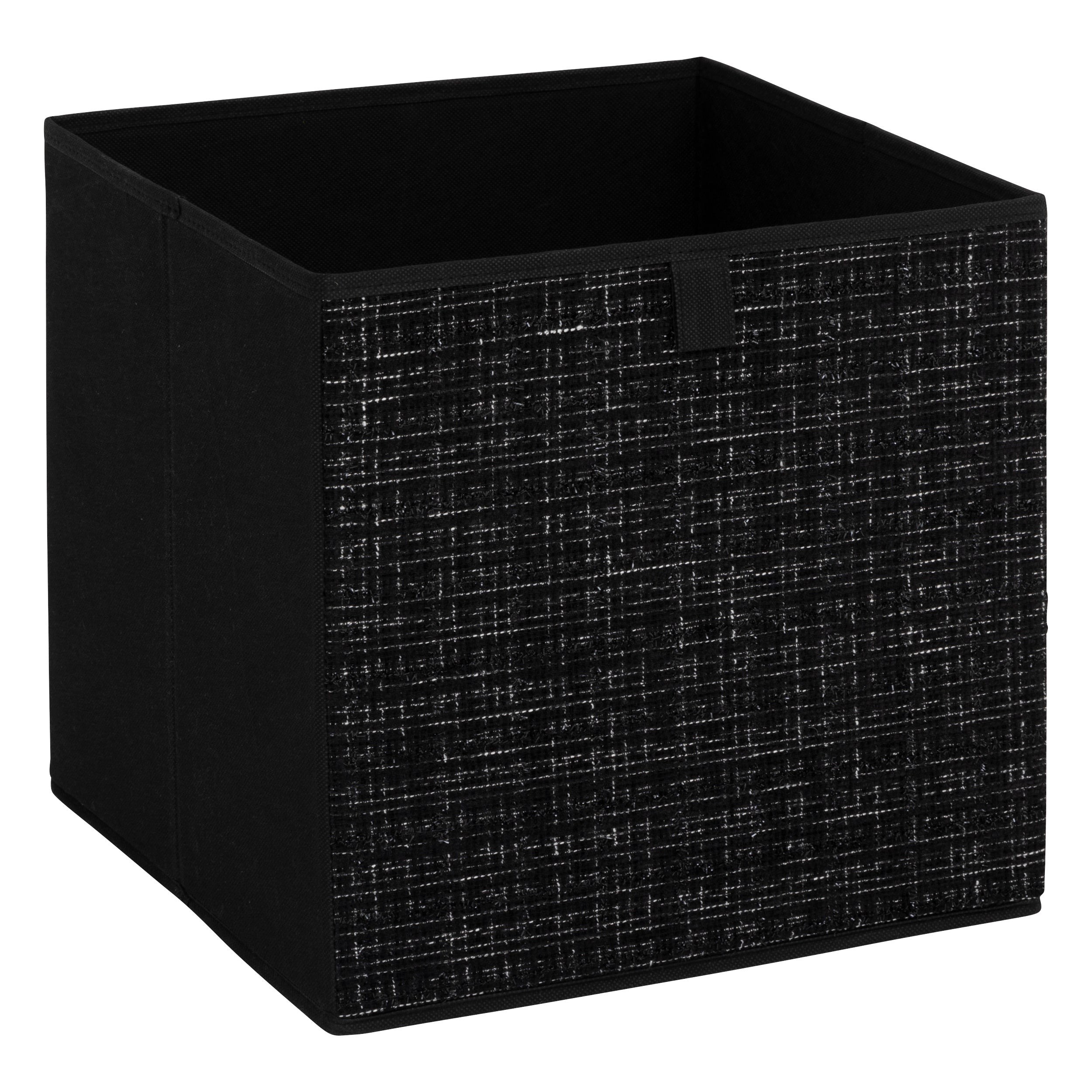 Storage Box Tweed – 31 cm Cube Folding Storage Bin (Beige, Black)