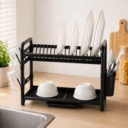 2-Tier Aluminum Dish Rack – 61×27×34 cm