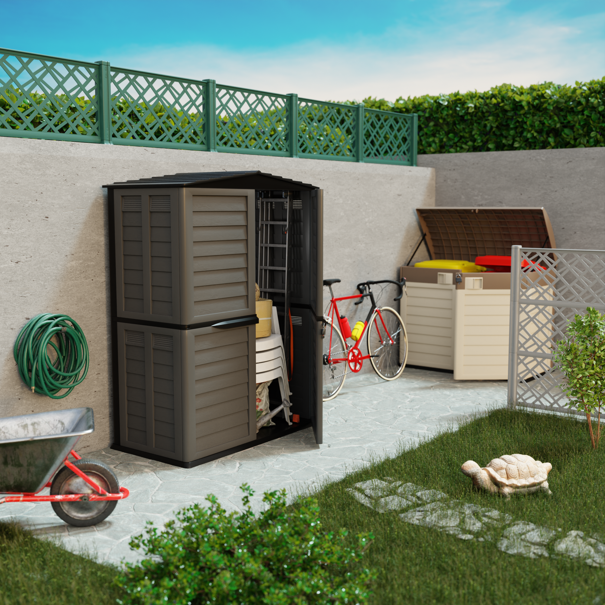 Garden Shed in Polypropylene, Modular Extension, 151x83x198 cm