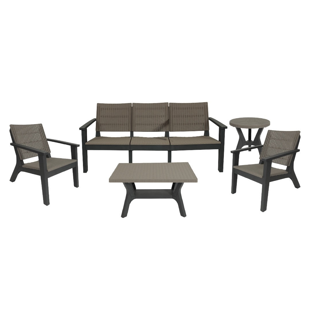 Tropicano Set 3 Resin & Fiberglass Outdoor Lounge Set for Garden