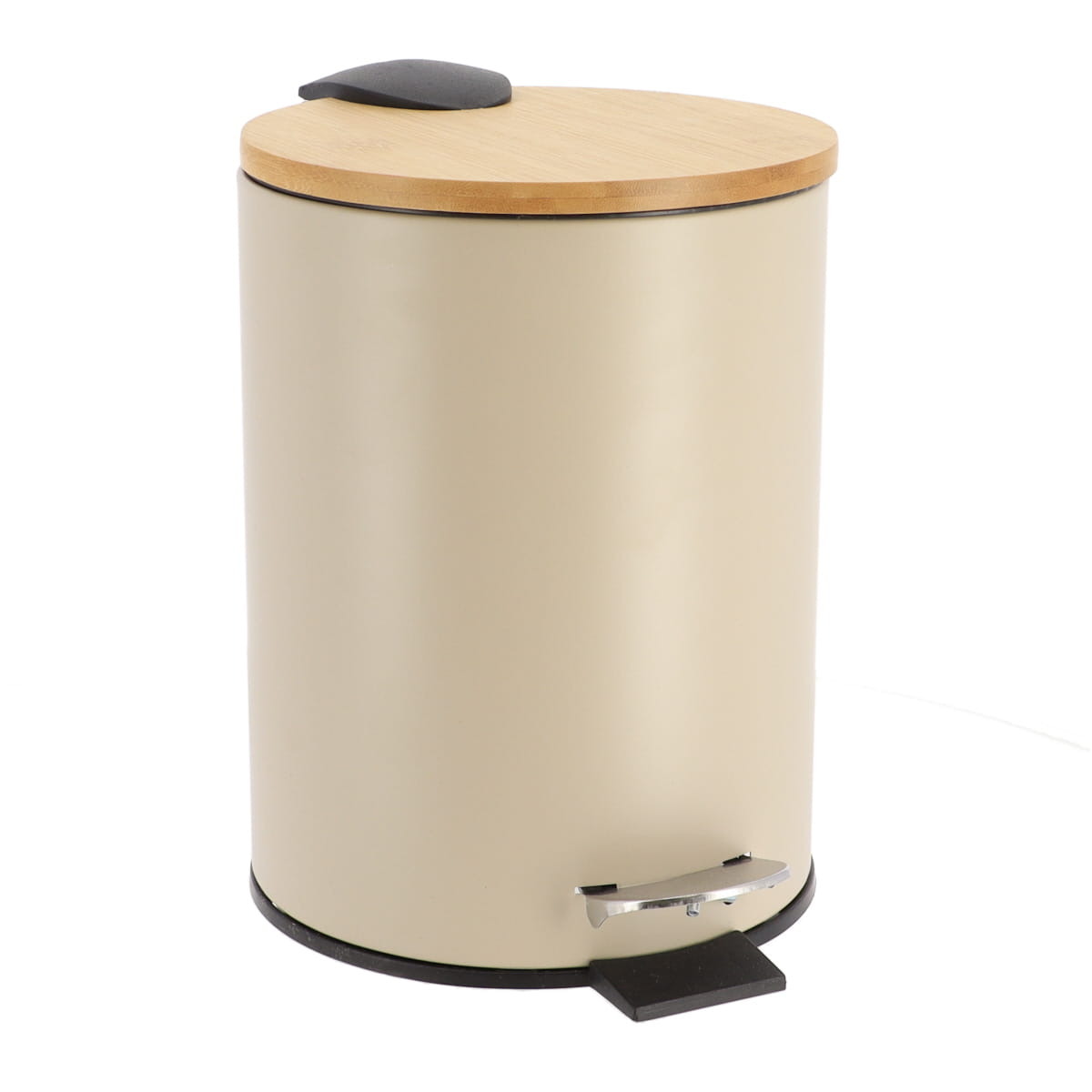 Dustbin Soft Close with Bamboo Cover, 3L Pedal Bin for Home