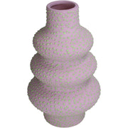 Spotted Stoneware Vase 32 cm Decorative Dot Accent Blue or Lilac