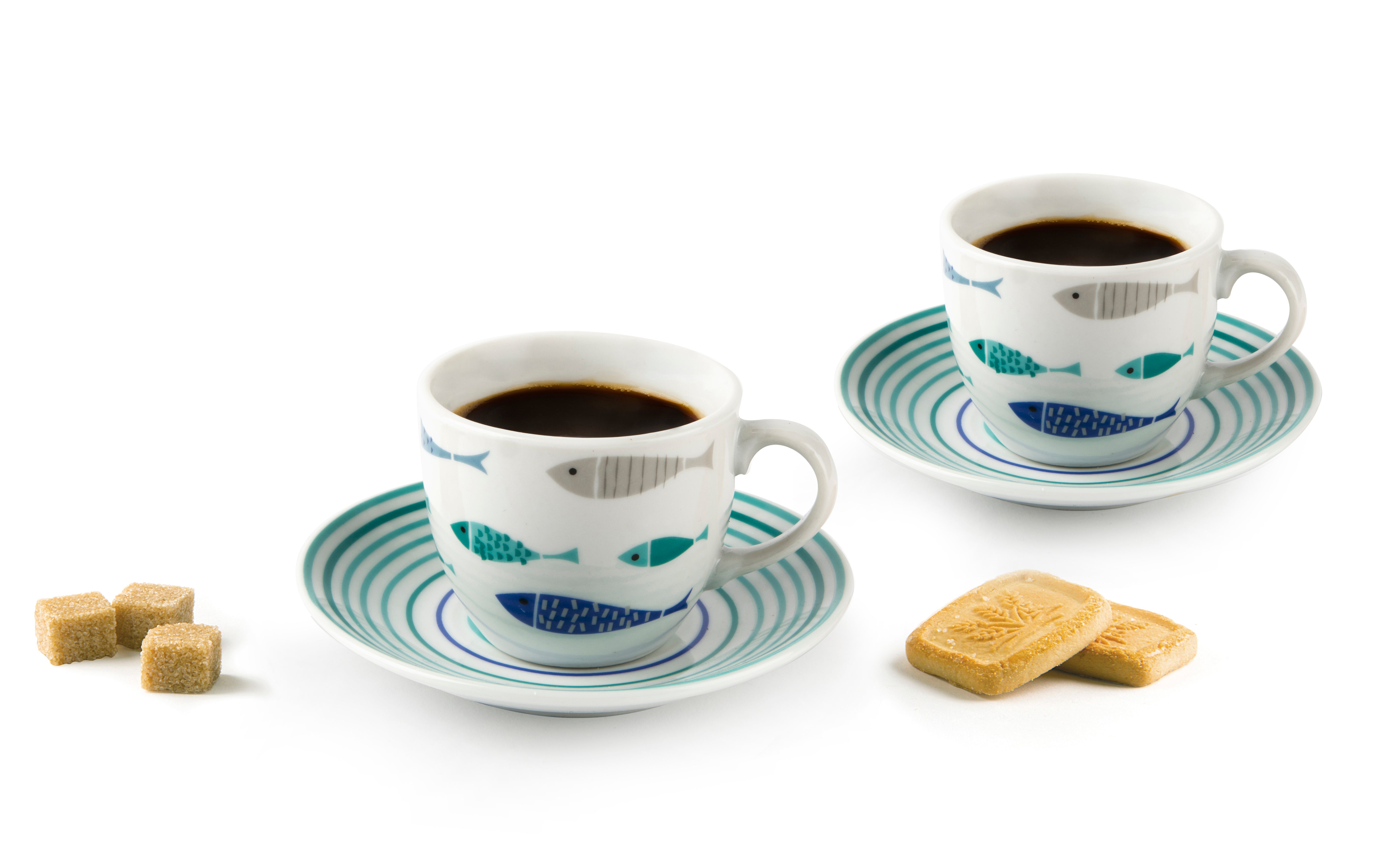 North Sea Pack Of 6 Stylish Coffee Cups With Saucer