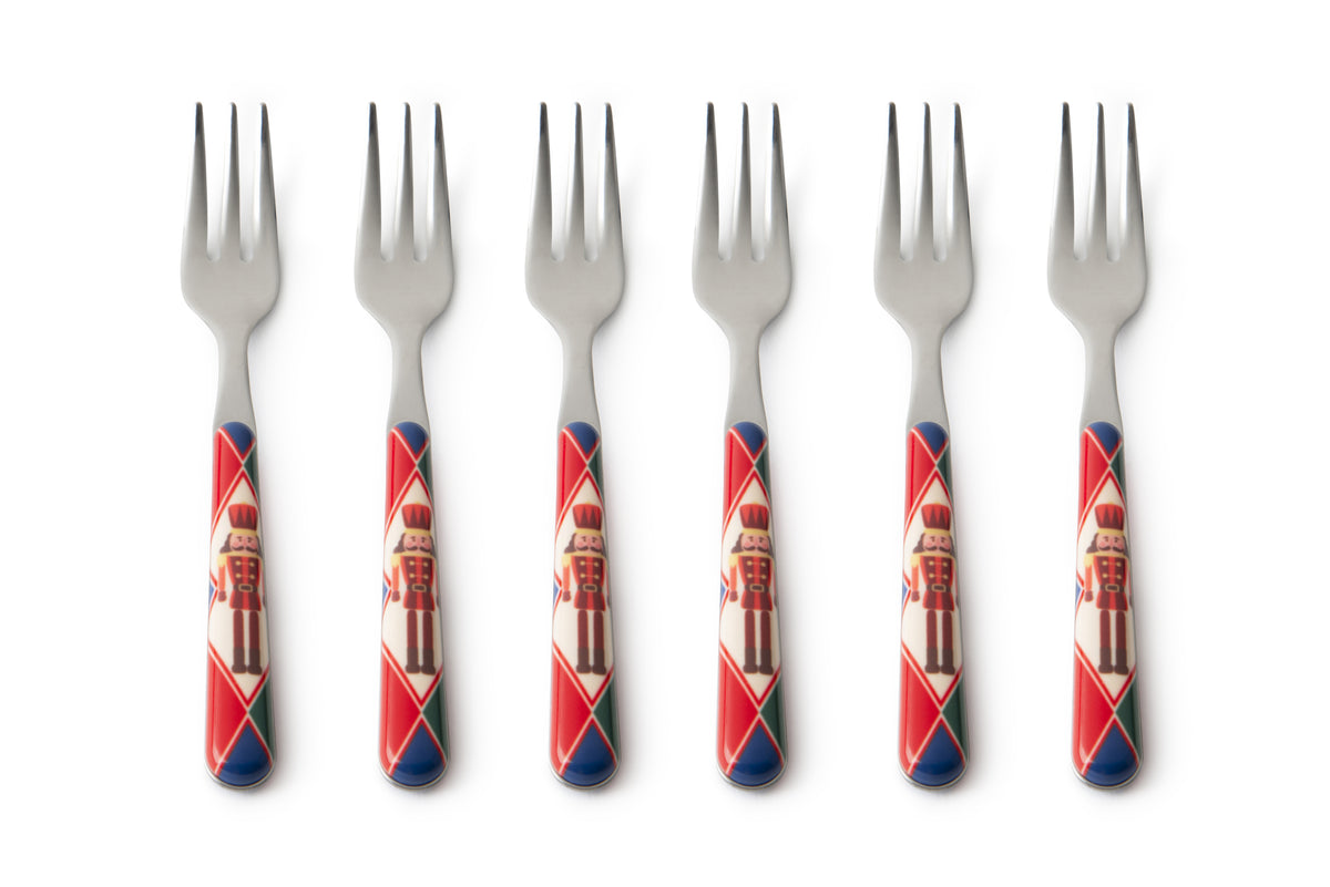 Vintage Christmas Set Of 6 Dessert Forks