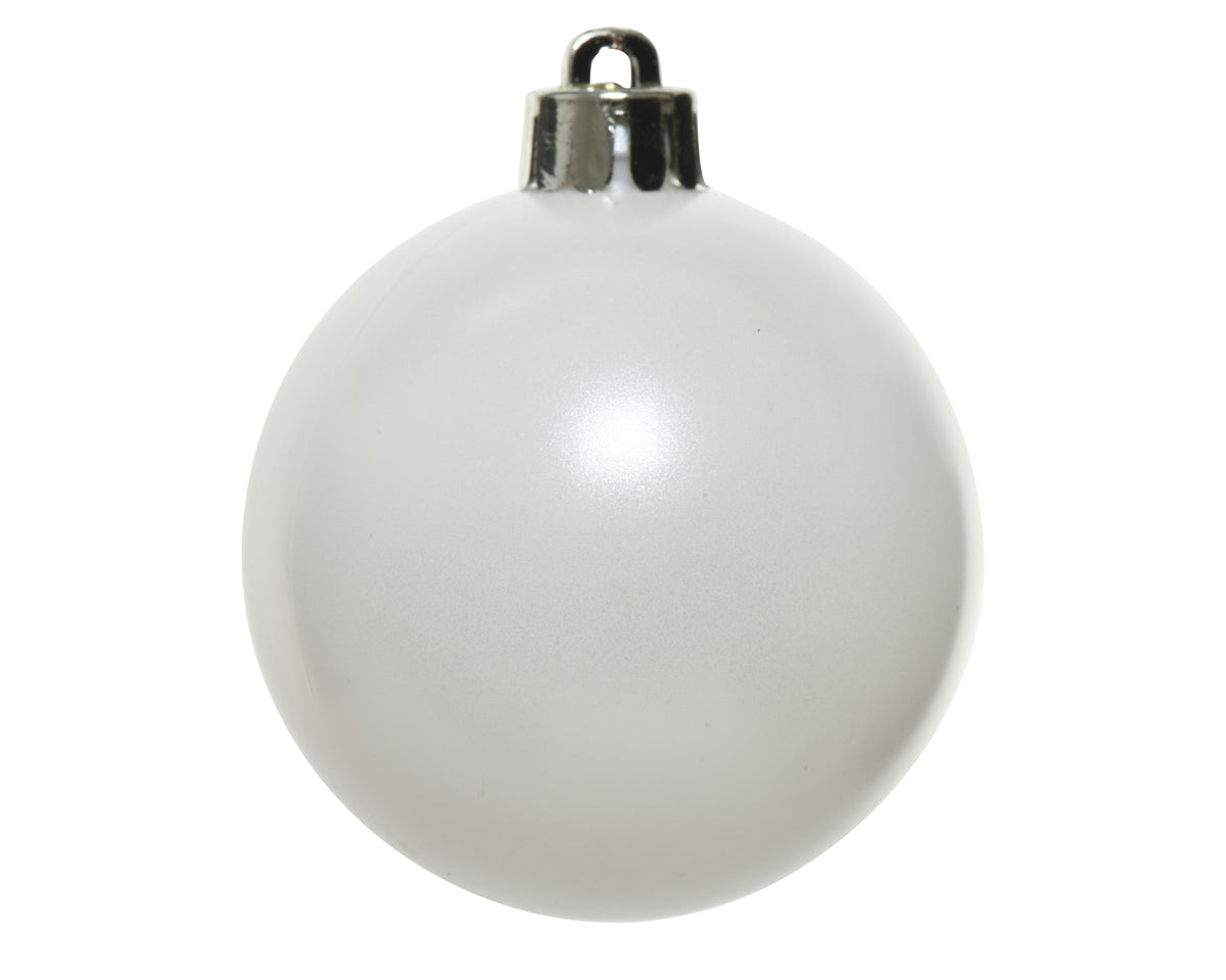 Baubles polystyrene matt 6pcs – 8cm winter white shatterproof Christmas balls