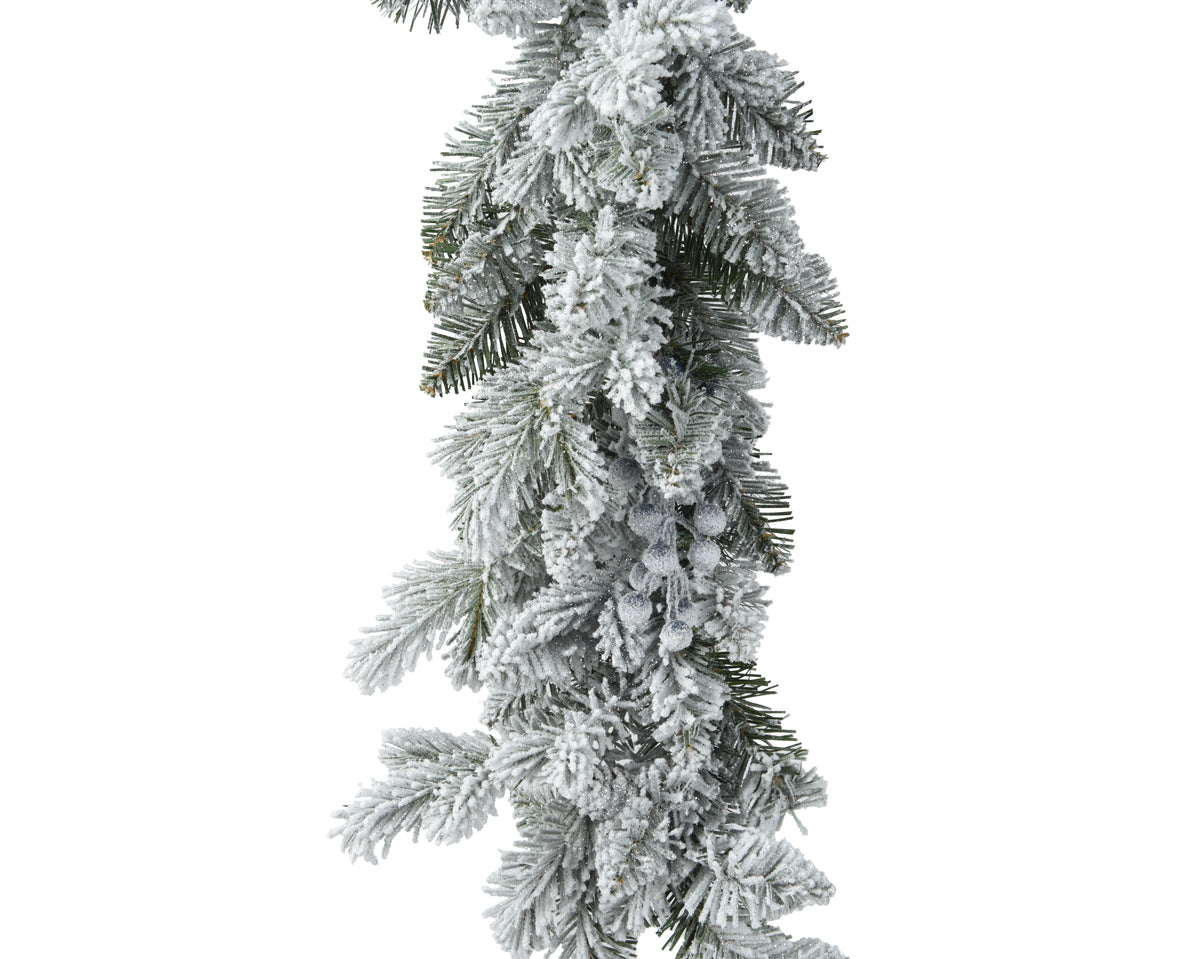 Aspen Garland Snowy Glitter Indoor, 305 Tips Pinecone Flocked 270cm