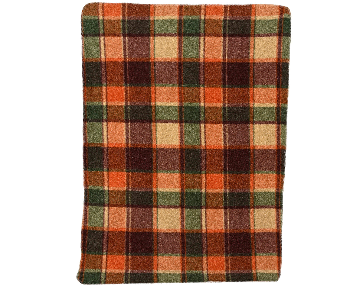 Throw polyester check pattern 130x170cm textured looped pile