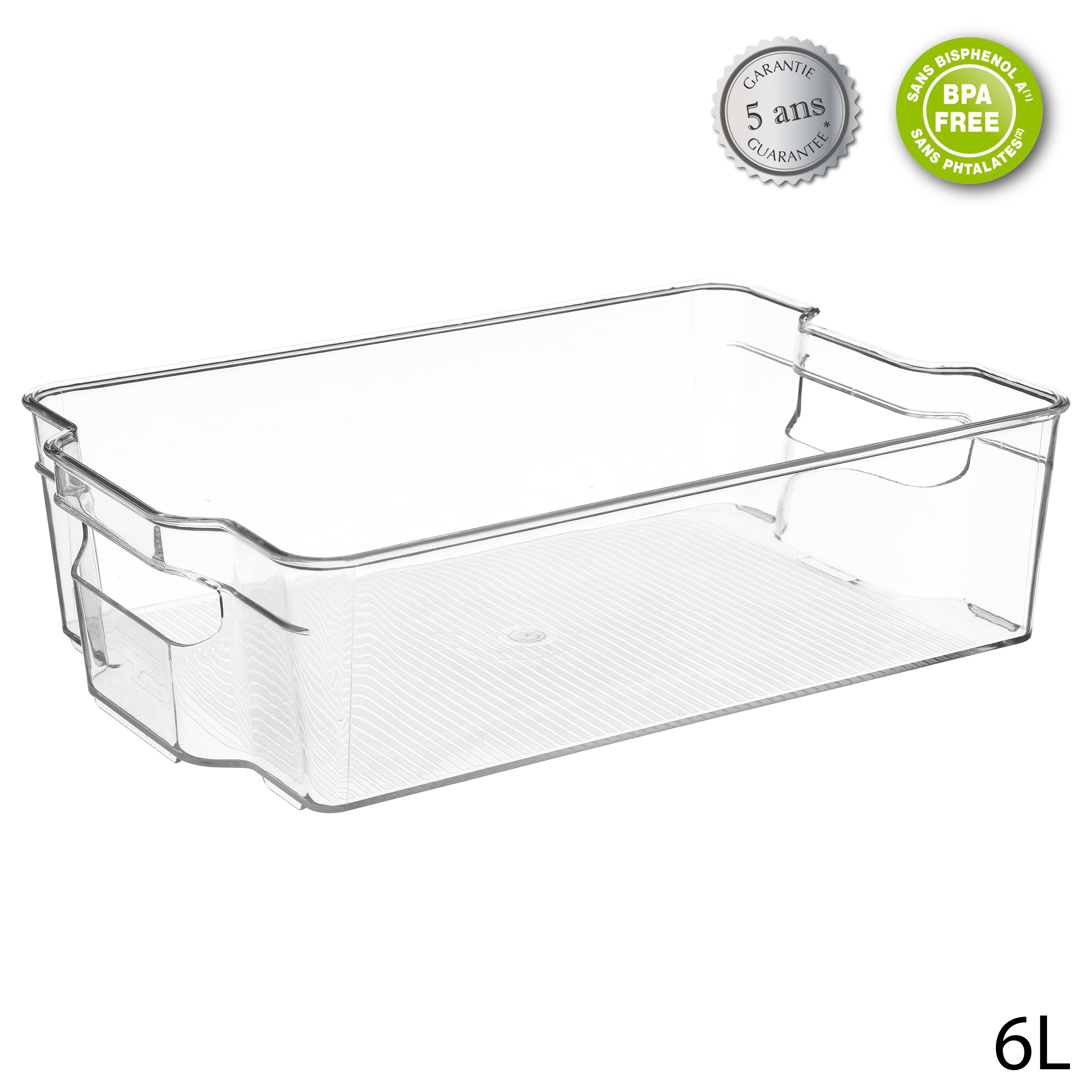 Fridge Storage Box, PET Plastic, 6L & 8L Capacity