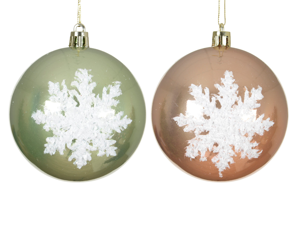 Bauble plastic shiny - 8cm Shatterproof Christmas Bauble with Gold Cap