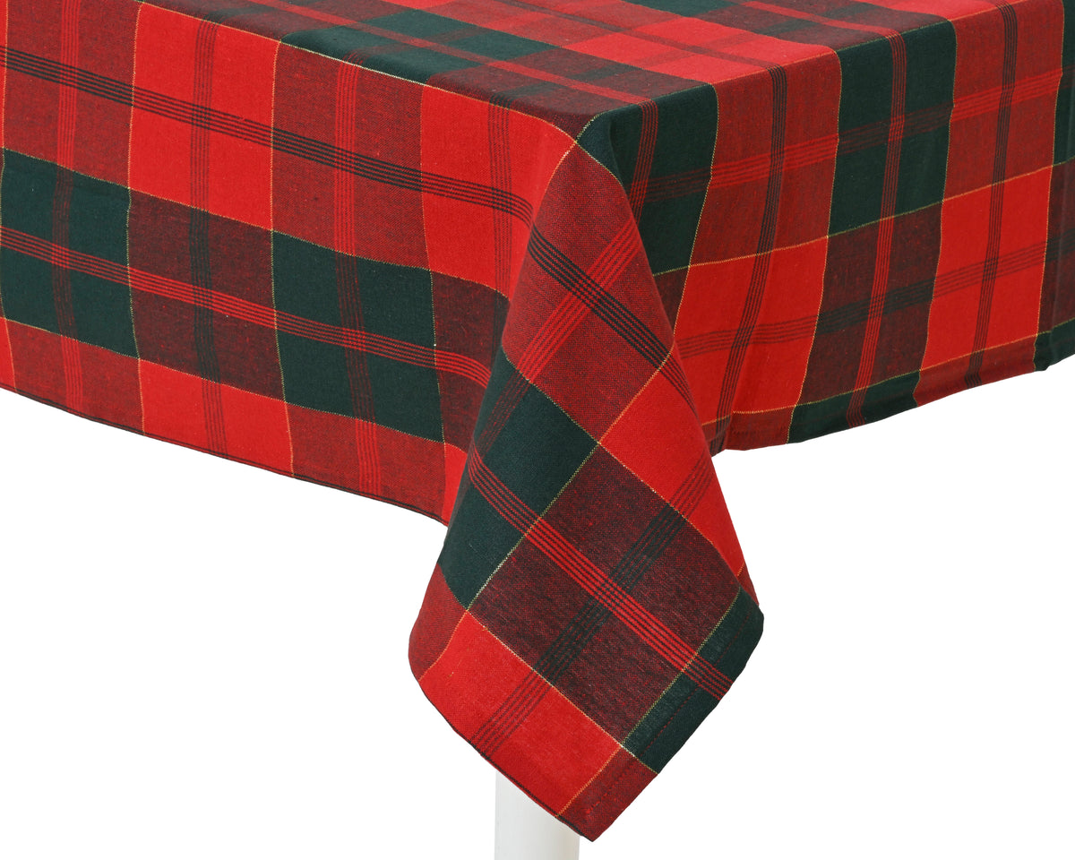 Tablecloth Cotton Rectangular Check - Christmas Plaid 180x140 cm