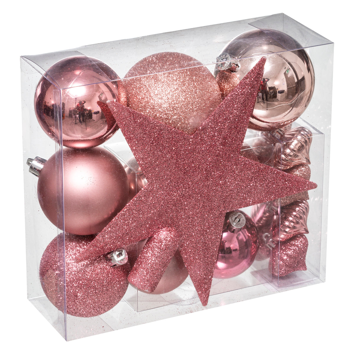 Xmas Deco Kit 18pcs - Pink Christmas Balls Set