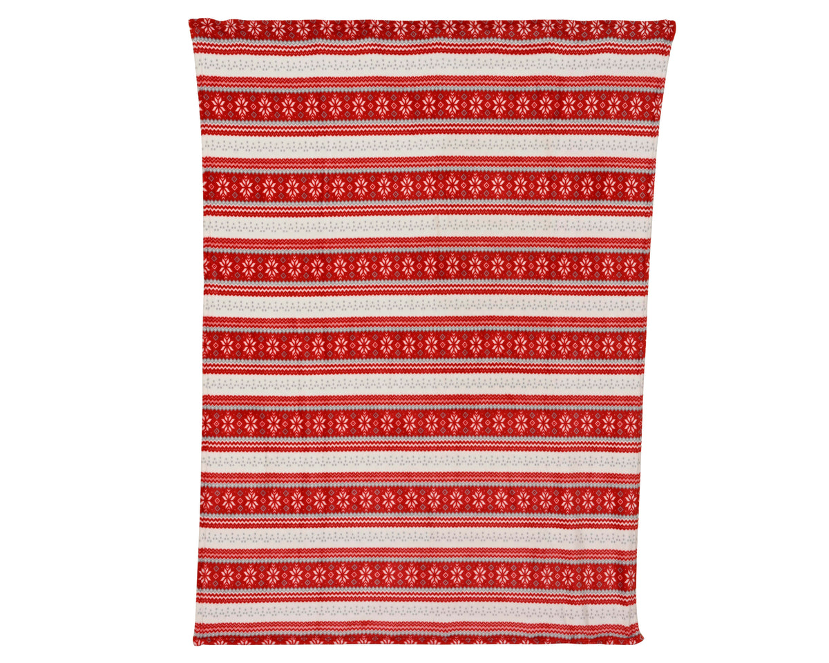 Throw polyester yes - Red Christmas Throw 130x170cm Nordic Pattern