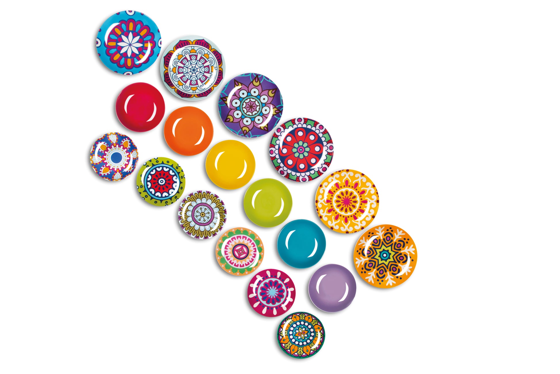 Mandala Etno Dinner Set - 18-Piece Porcelain & Ceramic