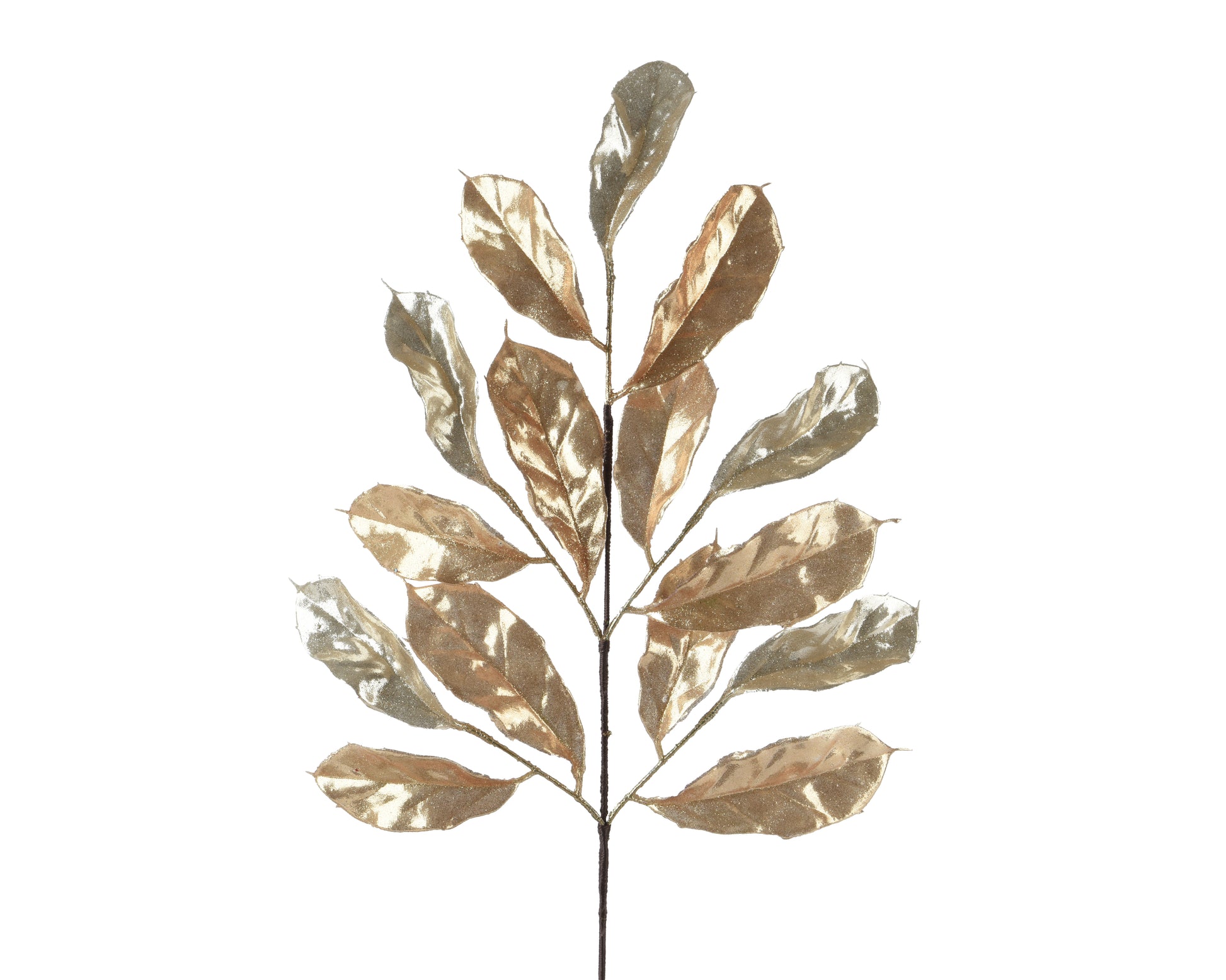 Spray on pick pe 2 tones - Two-tone Gold & Silver Christmas Leaf Spray