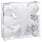 XMAS Deco Kit 18Pcs White Christmas Balls