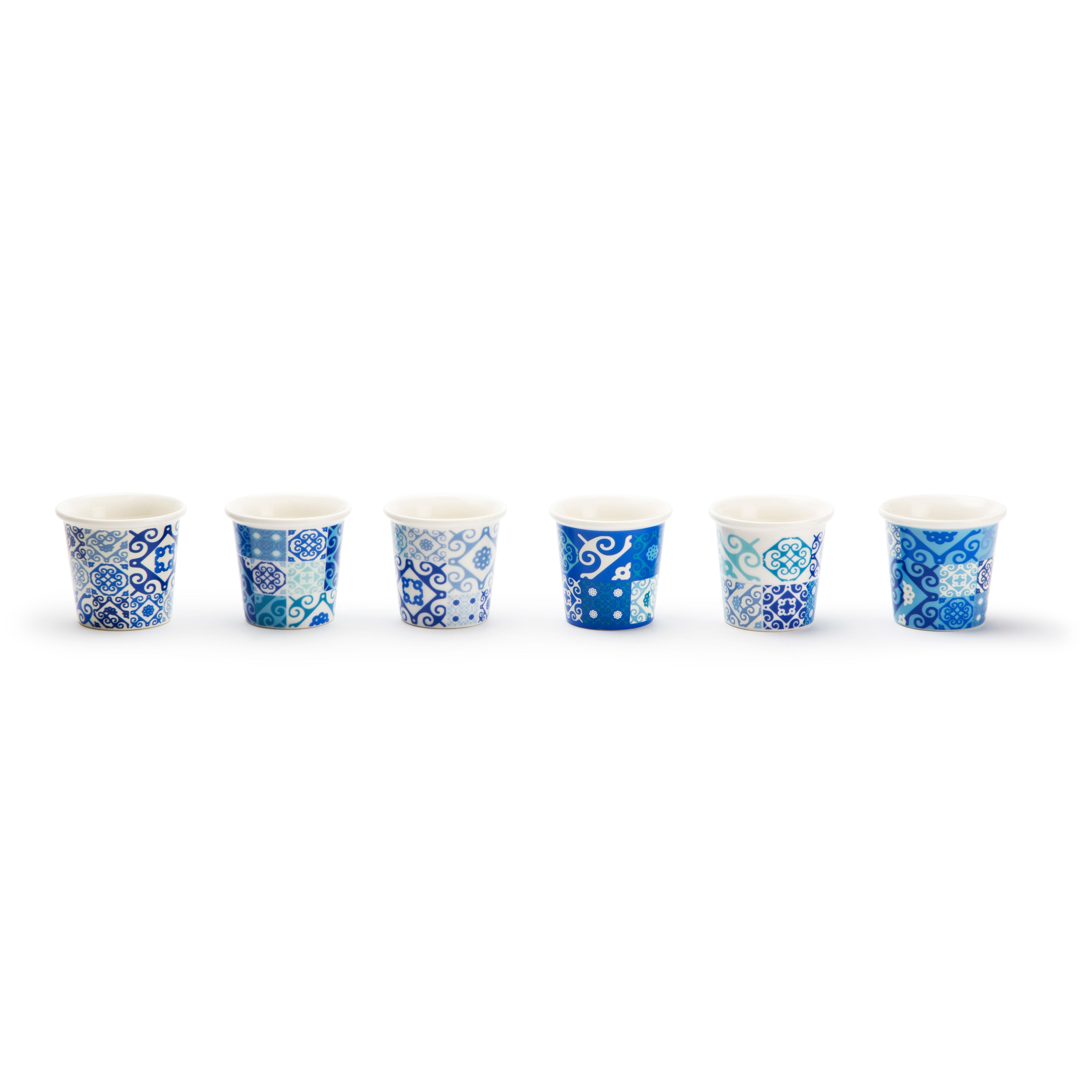 "Maiolica Blue" Set Of 6 Coffee Cups - Stylish and Durable
