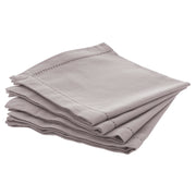 Set of 4 Cotton Napkins - 40 x 40 cm Openwork Border, Grey/White