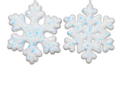 Snowflake polyfoam Ornament with Organza Ribbon - White 20cm