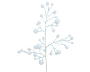 Spray Nylon Glitters Snowballs Stem - White 59cm Christmas Decoration