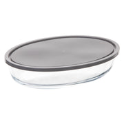 Keep eat Oval Borosilicate Glass Oven Dish with Lid - 30.5 x 21.5 x 6.7 cm