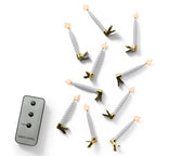 LED candle lights steady BO indoor 10pcs - Warm White Battery LED Taper 14cm
