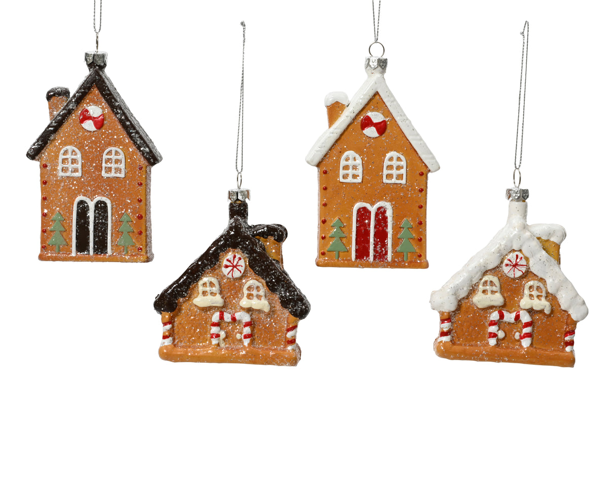 House Shatterproof Glitter Brown Gingerbread Hanging Ornament