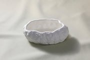 Porcelain Oval Serving Bowl With Textured Rim, 20.5 x 13 cm