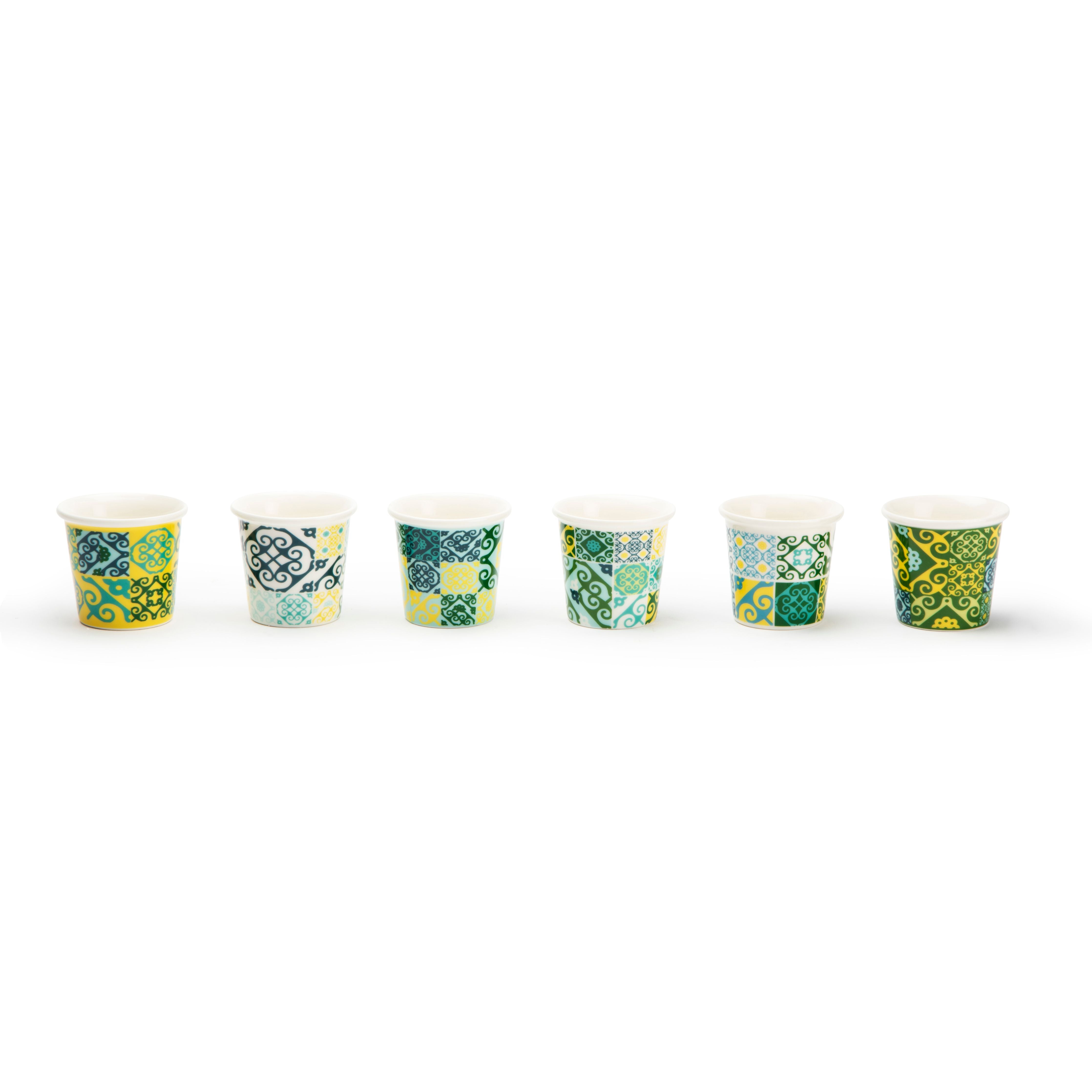 Maiolica Yellow Set Of 6 Coffee Cups