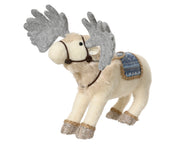 Moose polyester Christmas Decoration Felt Antlers Cream 30x28x29cm