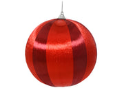 Bauble Foam Shiny Thread 8cm with Hanger - Red, Pink, Blue, Fushia
