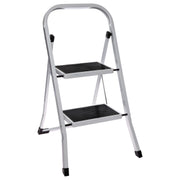 Folding Ladder 2 Steps, Safety Interlock, Anti-Slip