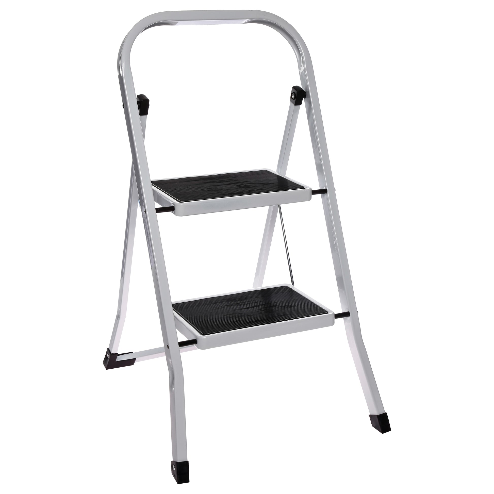 Folding Ladder 2 Steps, Safety Interlock, Anti-Slip