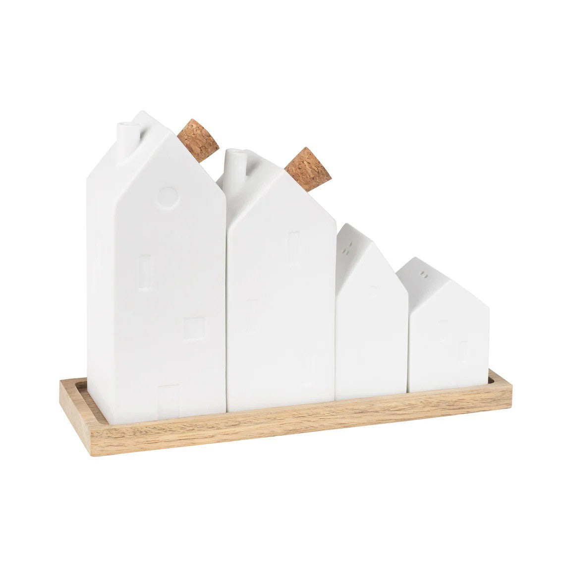 Village Houses Porcelain Cruet Set