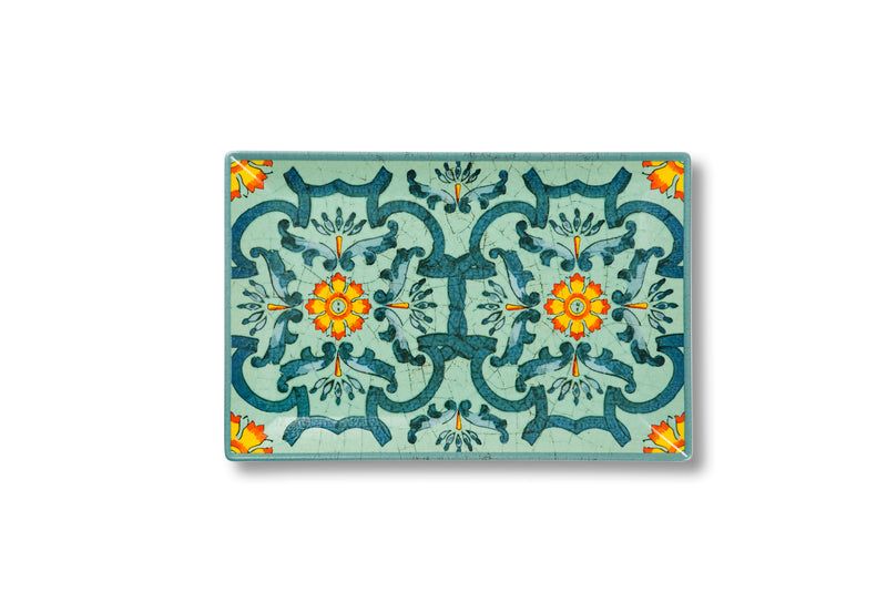 Trinacria Rectangular Plate with Sicilian Decorations