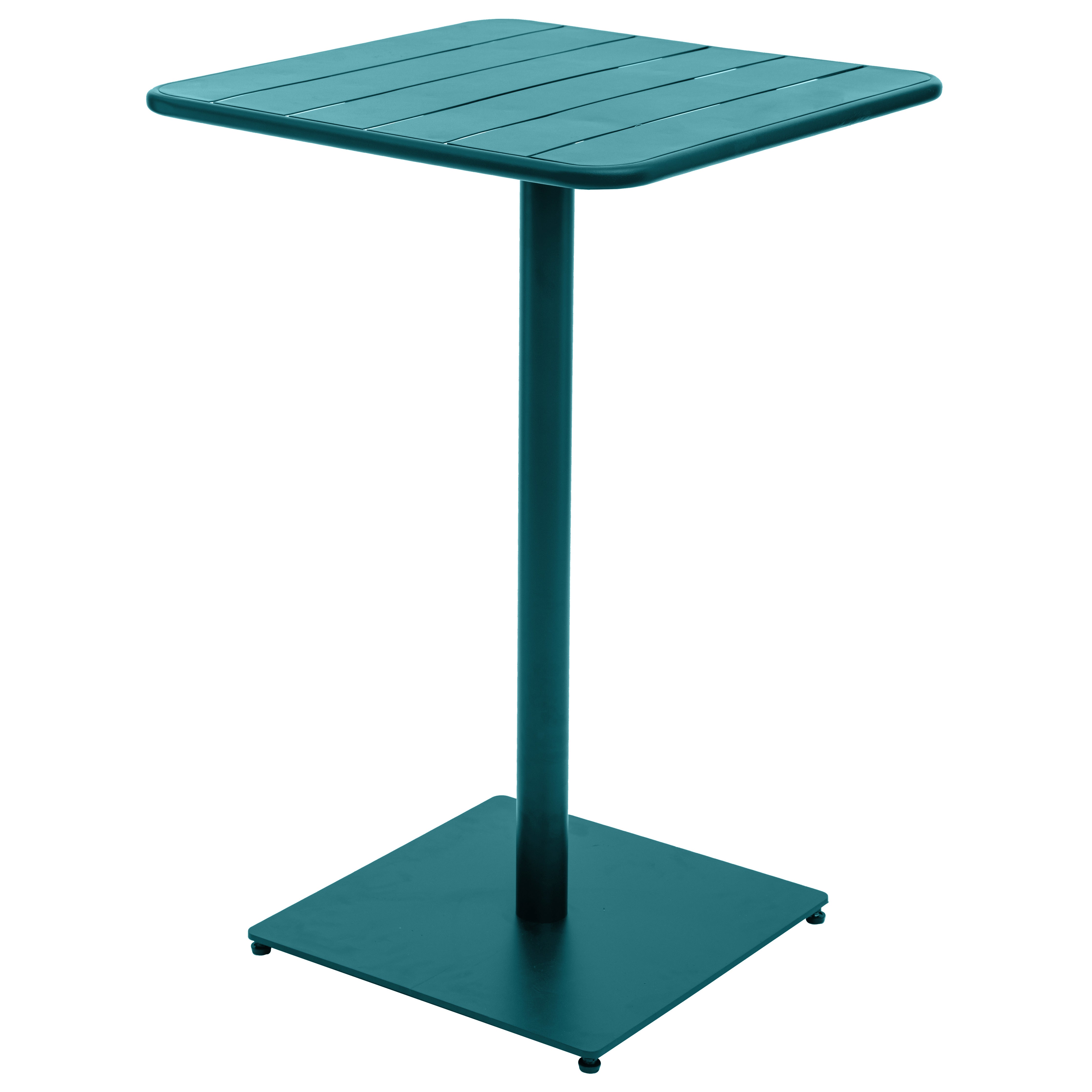 Phuket High Square Table Epoxy Steel Modern Outdoor Garden Table Blue