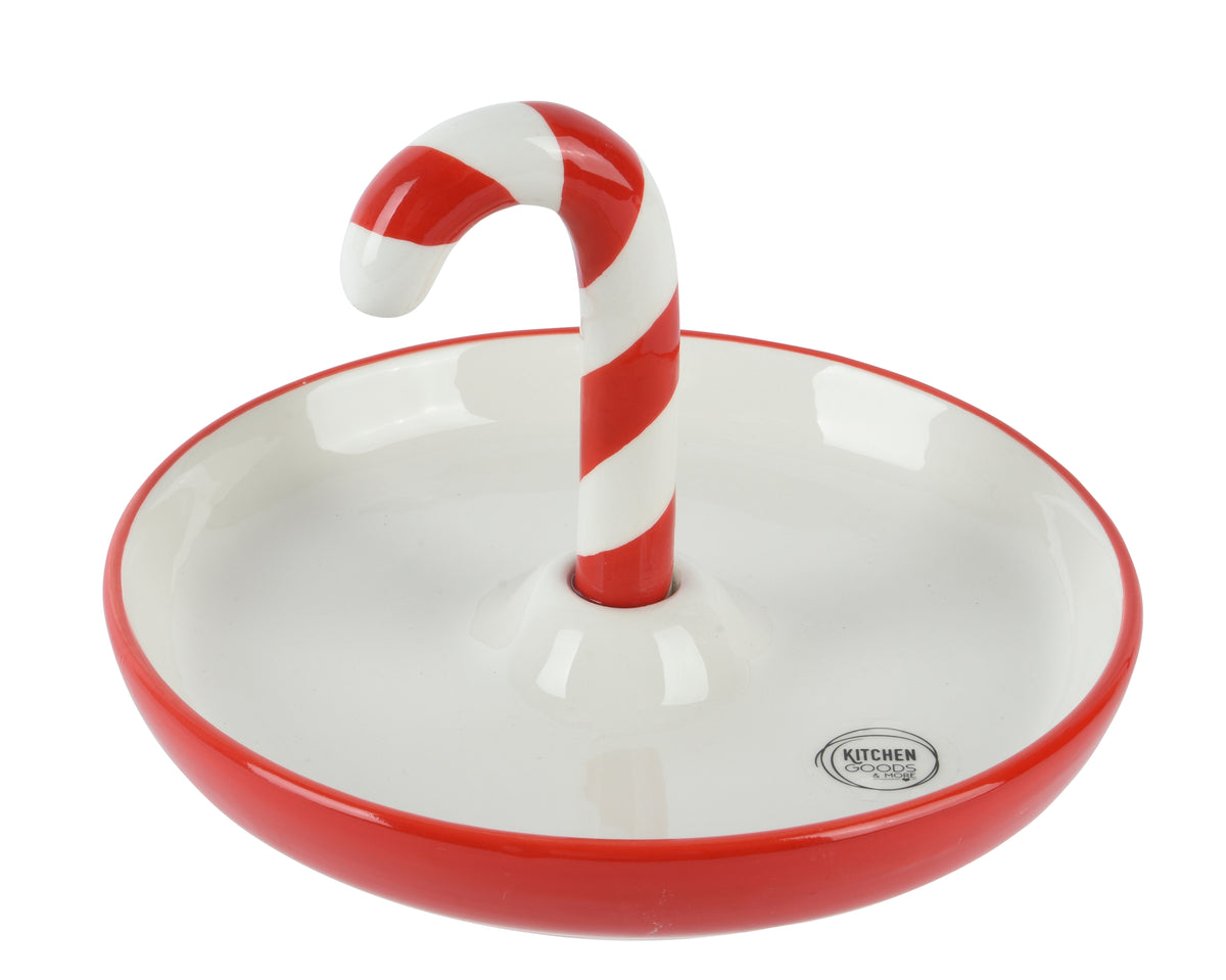 Tray Dolomite - Handmade Red & White Candy-Cane Serving Tray 20cm