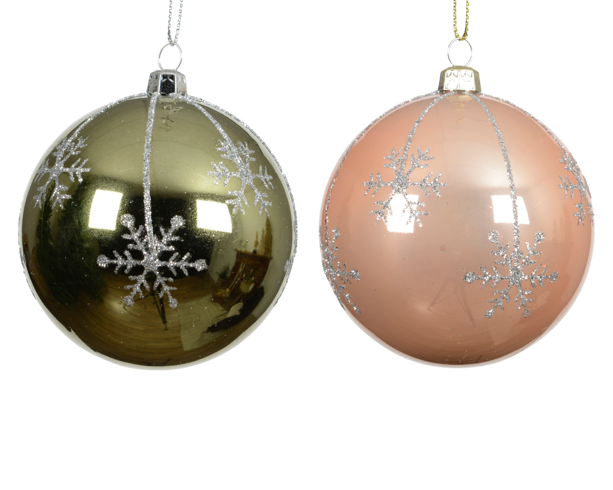 Bauble polystyrene pearl silver glitter, 8cm shatterproof Christmas