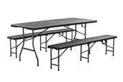 Brown Folding Bench Heavy Duty Outdoor Seating, Portable Picnic Bench