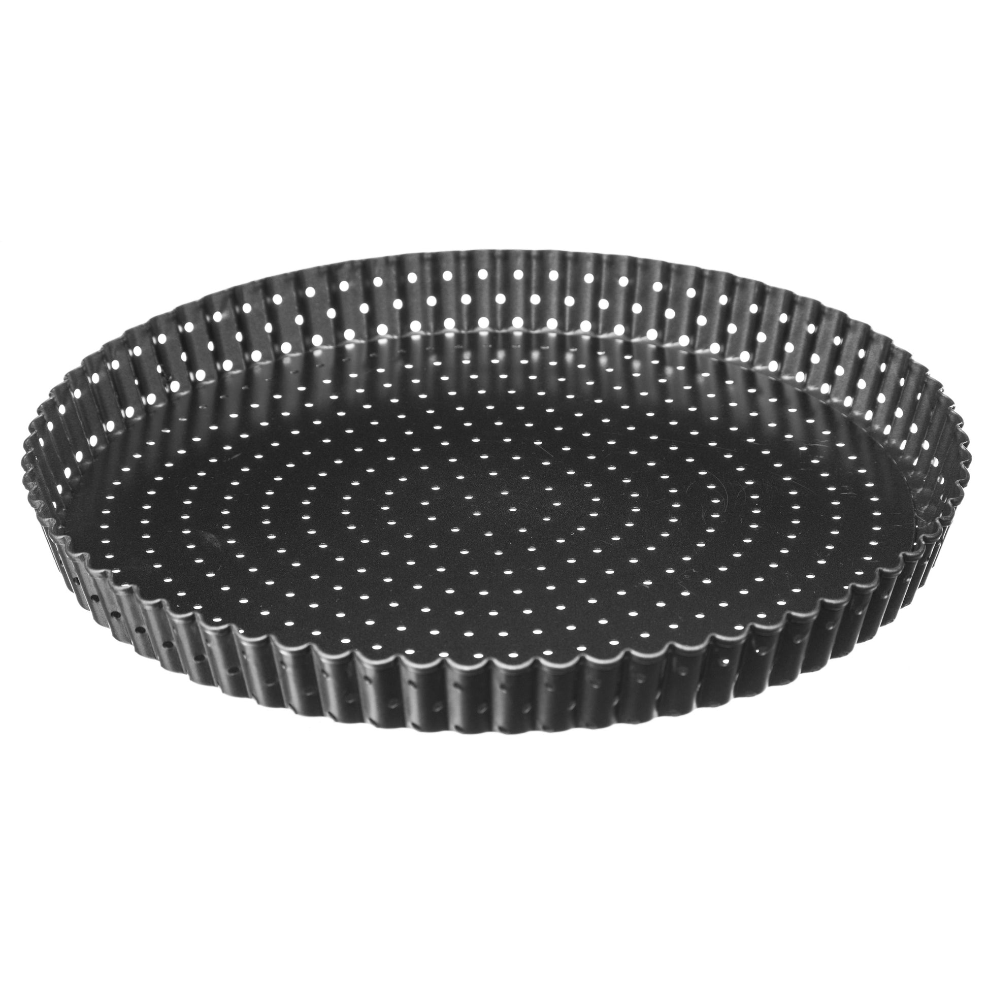 Metal quiche tin with loose base — Steel oven-safe, 28/32 cm