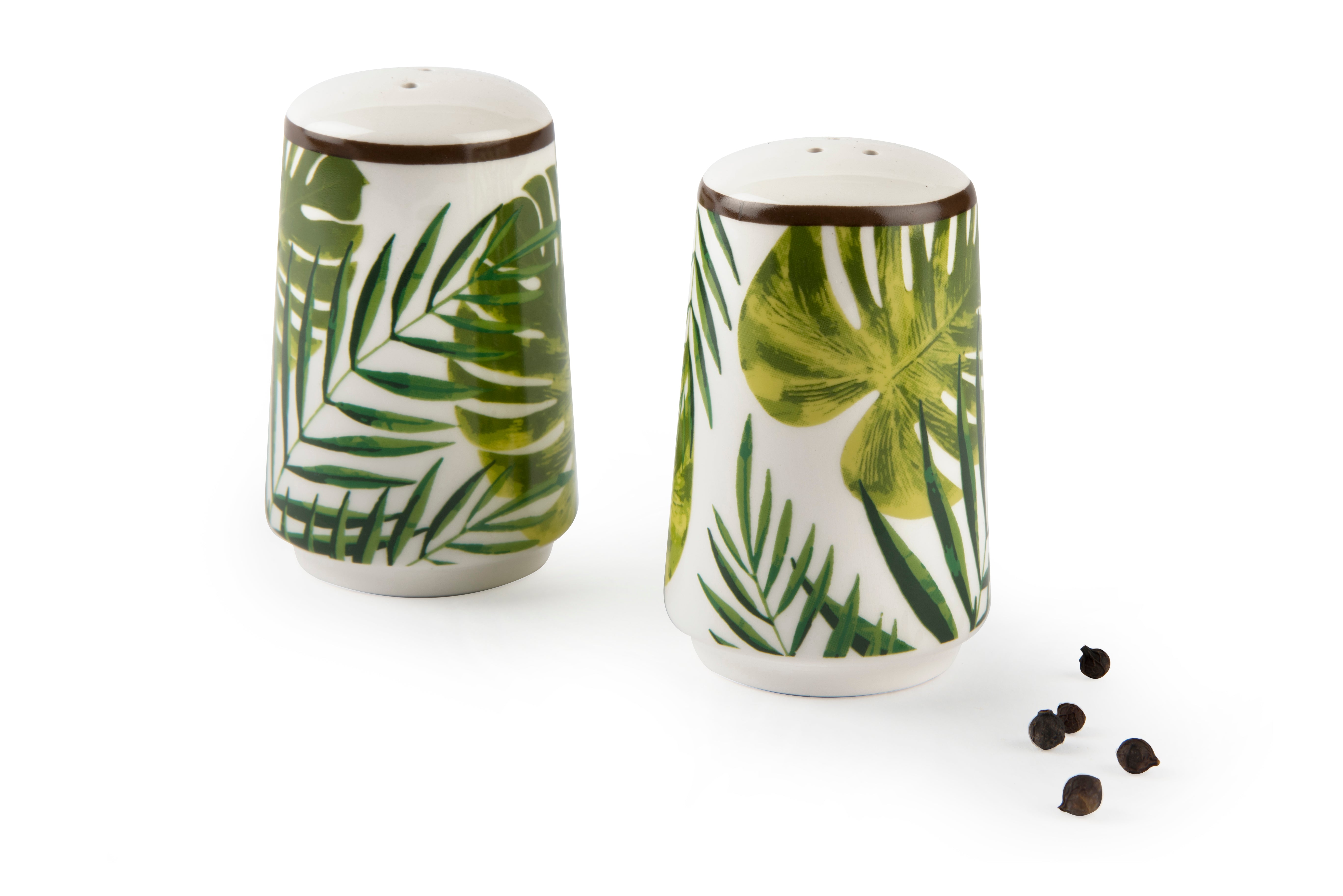 Foliage Salt & Pepper Shaker Set - Ceramic, 5x8cm