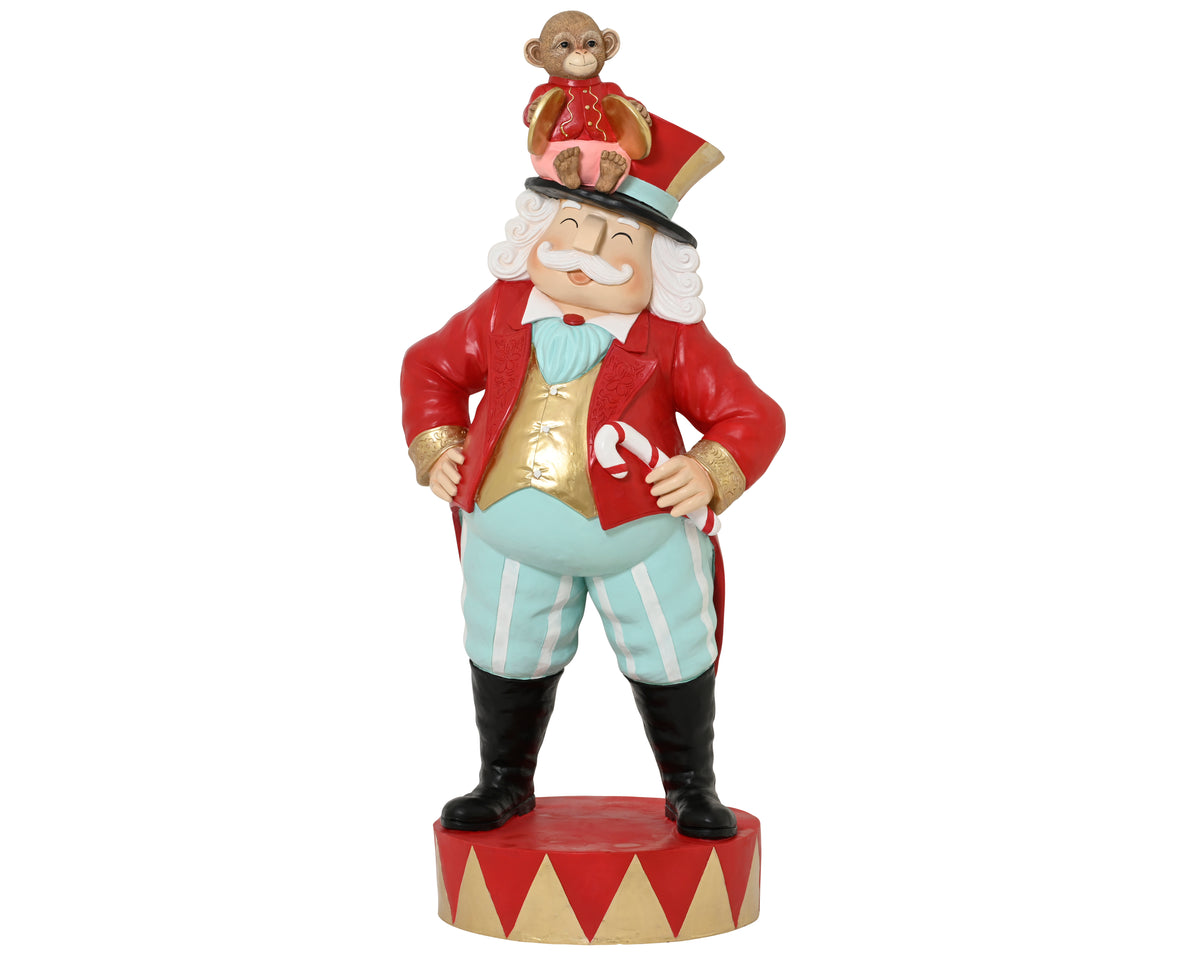 Figure magnesium Red Christmas Standing Figure with Monkey & Cane