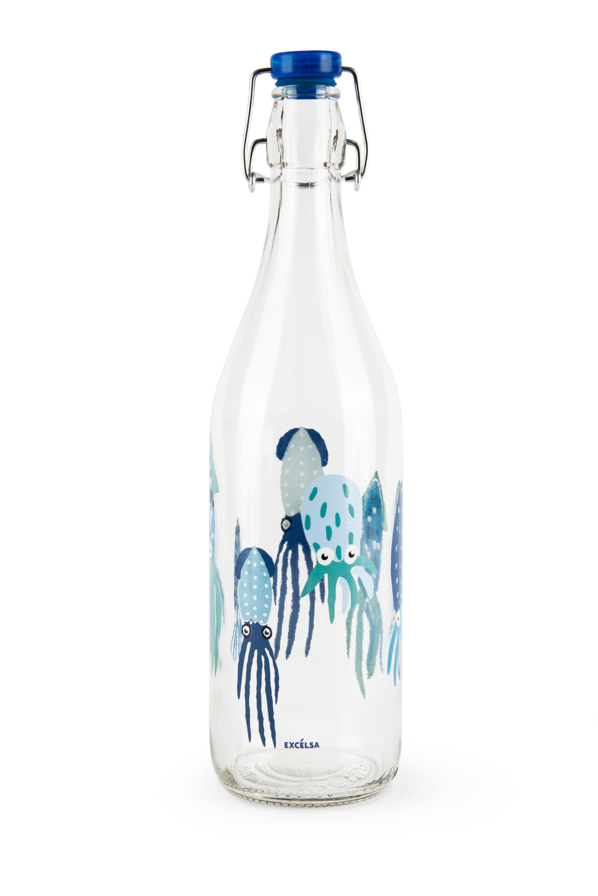 Squid' Glass Bottle - Airtight Seal, 1L, Dishwasher Safe